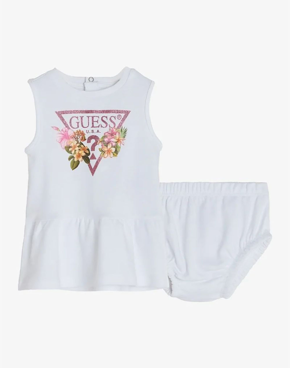 Guess Interlock Sleeveless Dress Φόρεμα Παιδικό Girl A4Gk18Ka6W4-F0C9 Offwhite παιδικά Κορίτσι ρούχα Βρεφικα Politikos Shop Πολιτικός