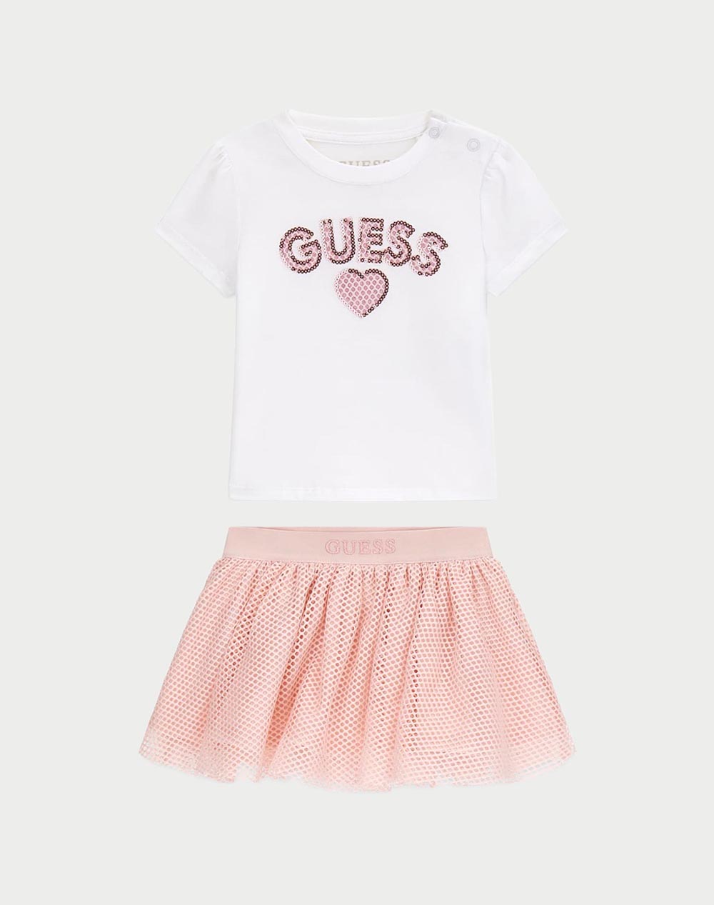 GUESS SET T-SHIRT+ SKIRT ΣΕΤ ΠΑΙΔΙΚΟ GIRL A6RG12K6YW0-G011 White
