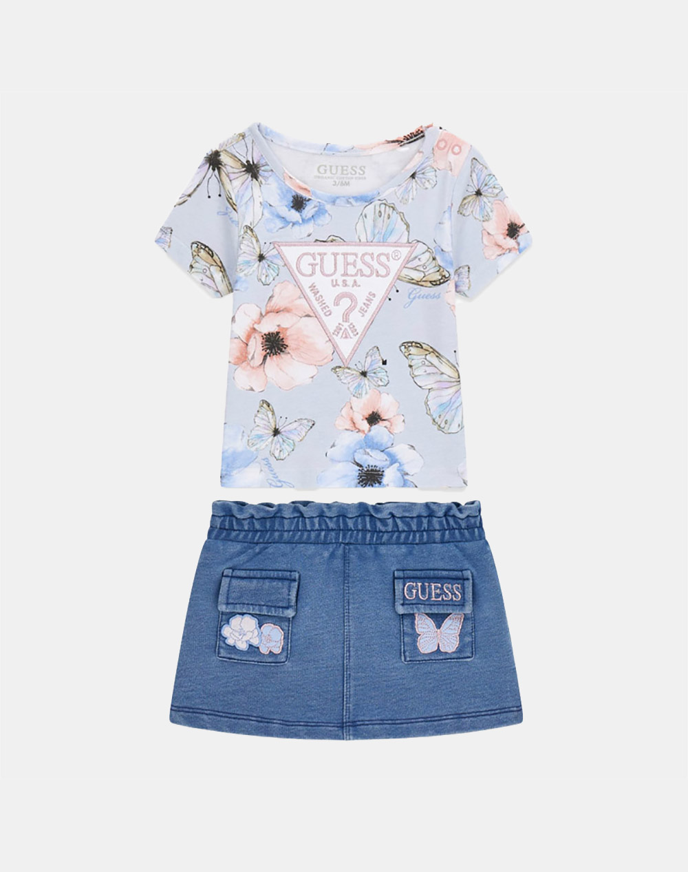 GUESS SET SS T-SHIRT+KINTDENIM SKIRT ΣΕΤ ΠΑΙΔΙΚΟ GIRL A6RG10K6YW4-P739 Multi