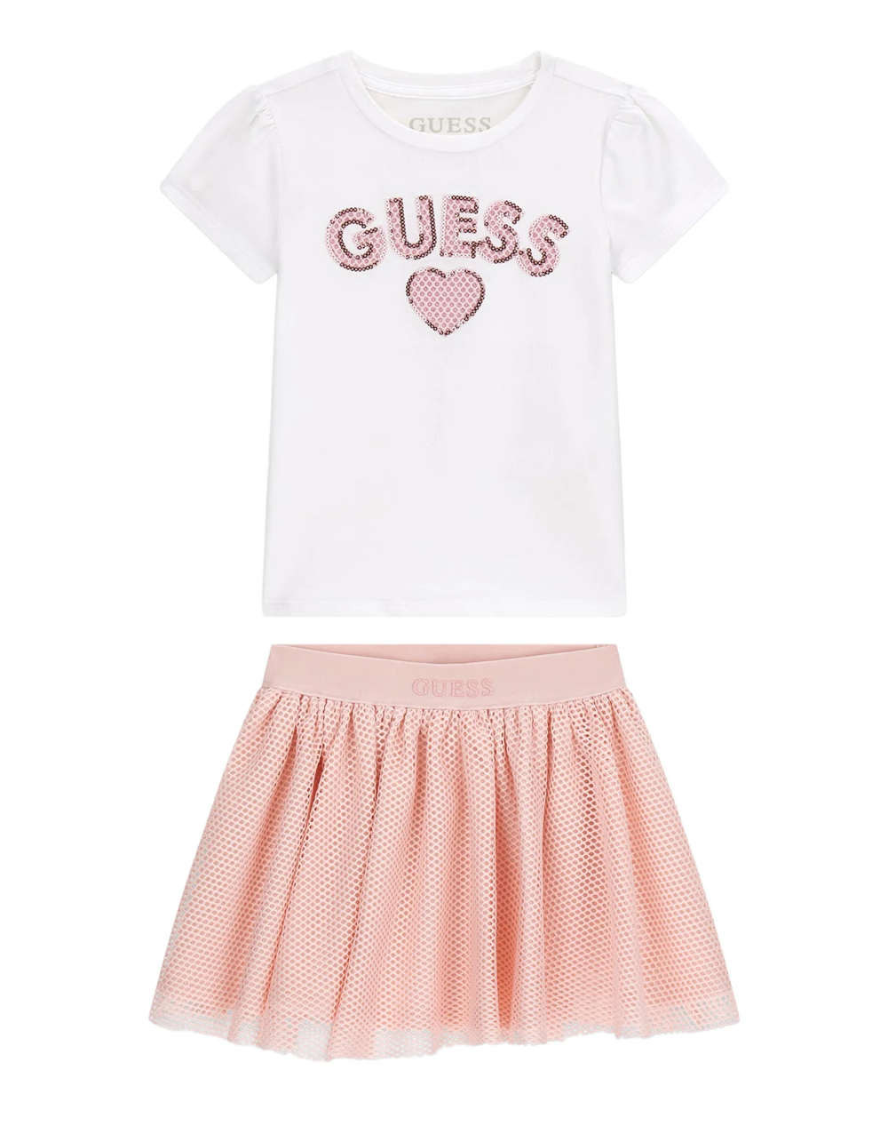 GUESS SET T-SHIRT+ SKIRT ΣΕΤ ΠΑΙΔΙΚΟ GIRL K6RG09K6YW0-G011 White