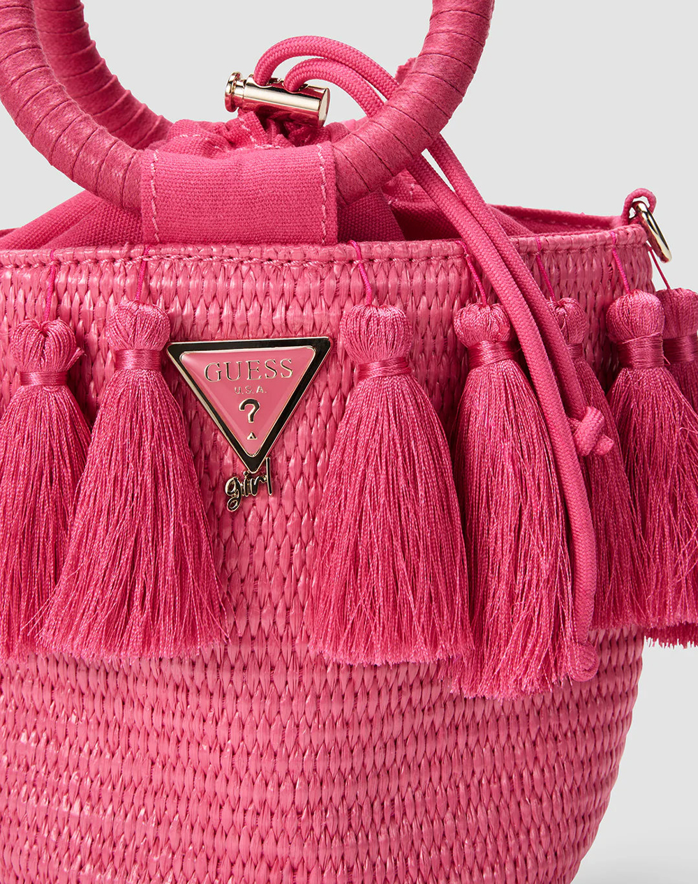 Guess Staw Bucket Bag Τσάντα Παιδικό Girl J6Gz16Wo680-G4A2 Pink παιδικά αξεσουάρ τσάντες & Σακιδια Πλατης Politikos Shop Πολιτικός