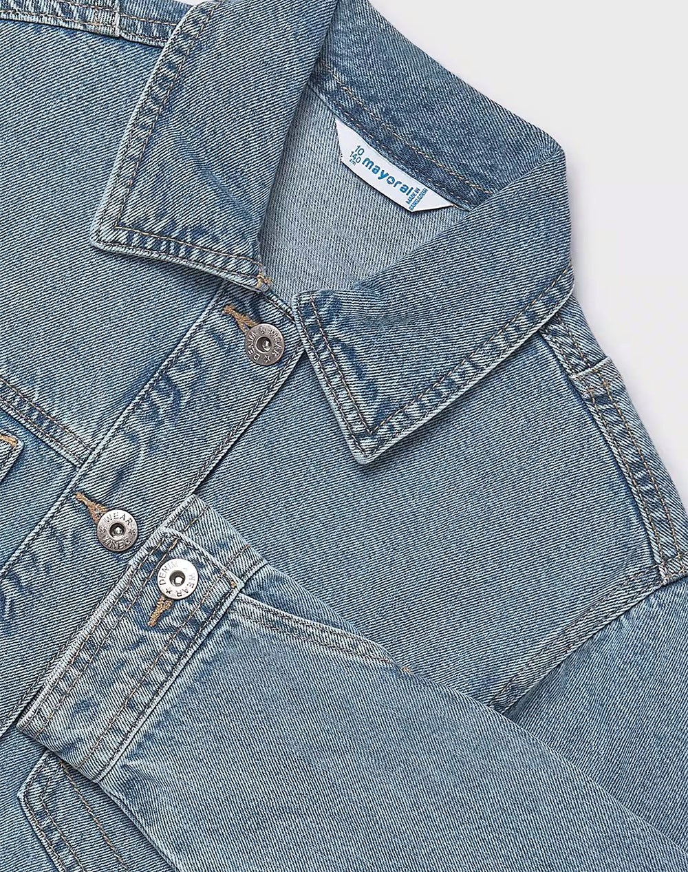 Mayoral Τζακετ Τζιν 06406-088 Denimblue παιδικά Κορίτσι ρούχα μπουφάν Politikos Shop Πολιτικός
