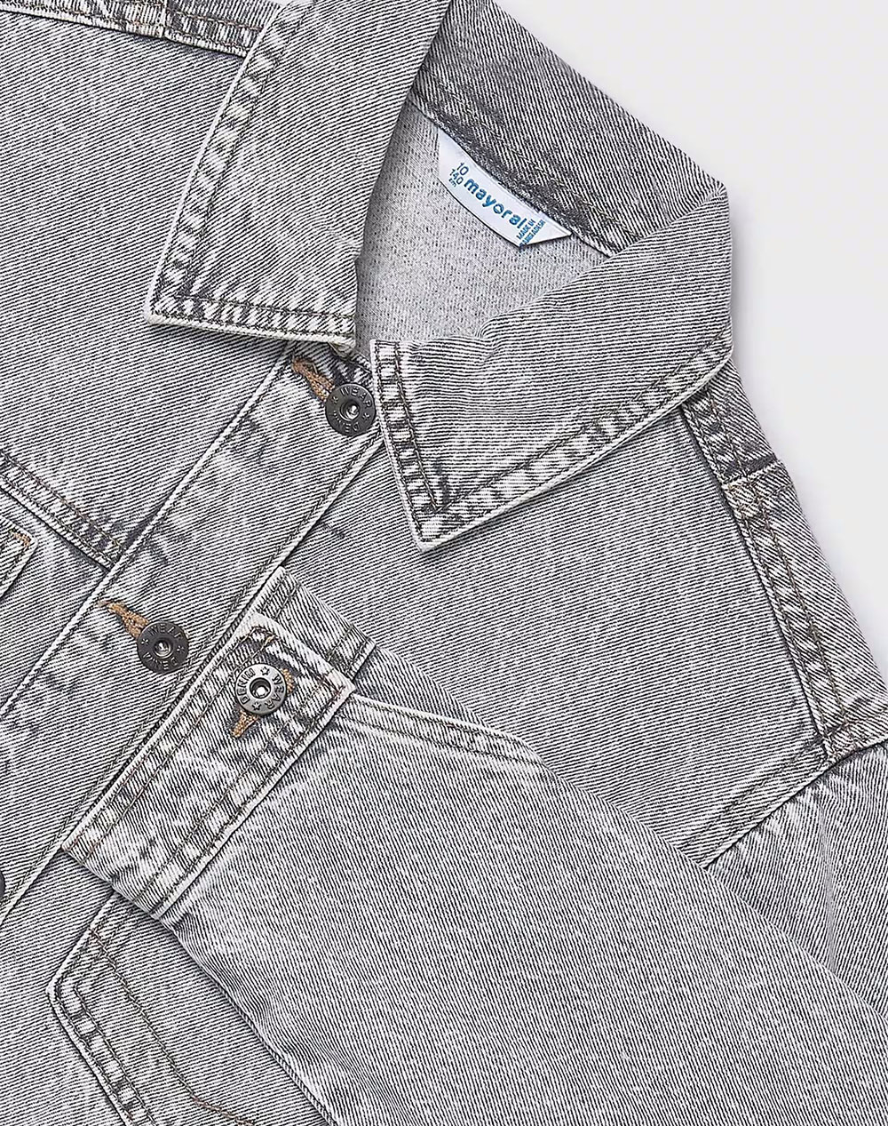 Mayoral Τζακετ Τζιν 06406-089 Denimgray παιδικά Κορίτσι ρούχα μπουφάν Politikos Shop Πολιτικός