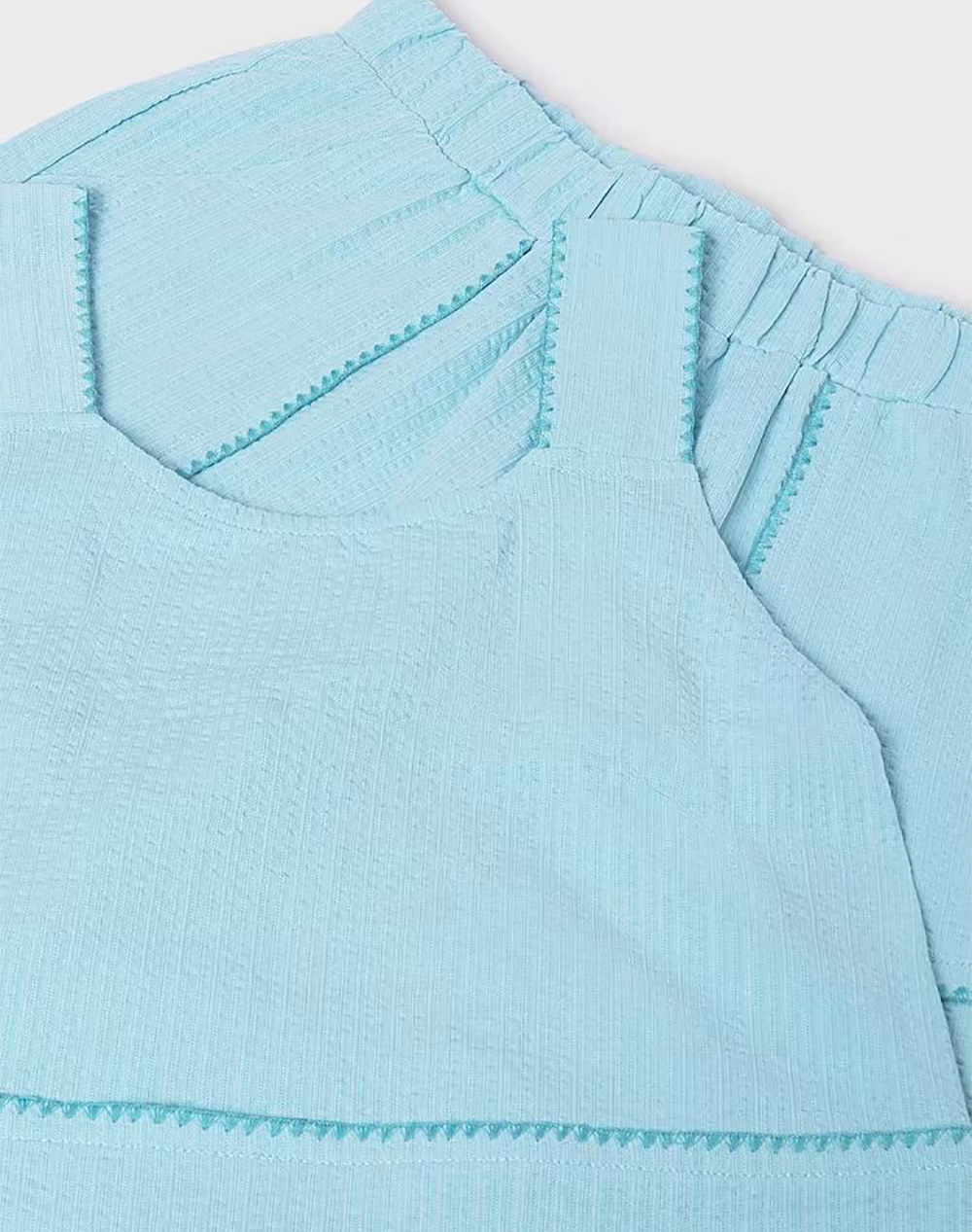 Mayoral Σετ Σορτς Πλεξη Κοχυλι 06213-069 Lightblue παιδικά Κορίτσι ρούχα Politikos Shop Πολιτικός