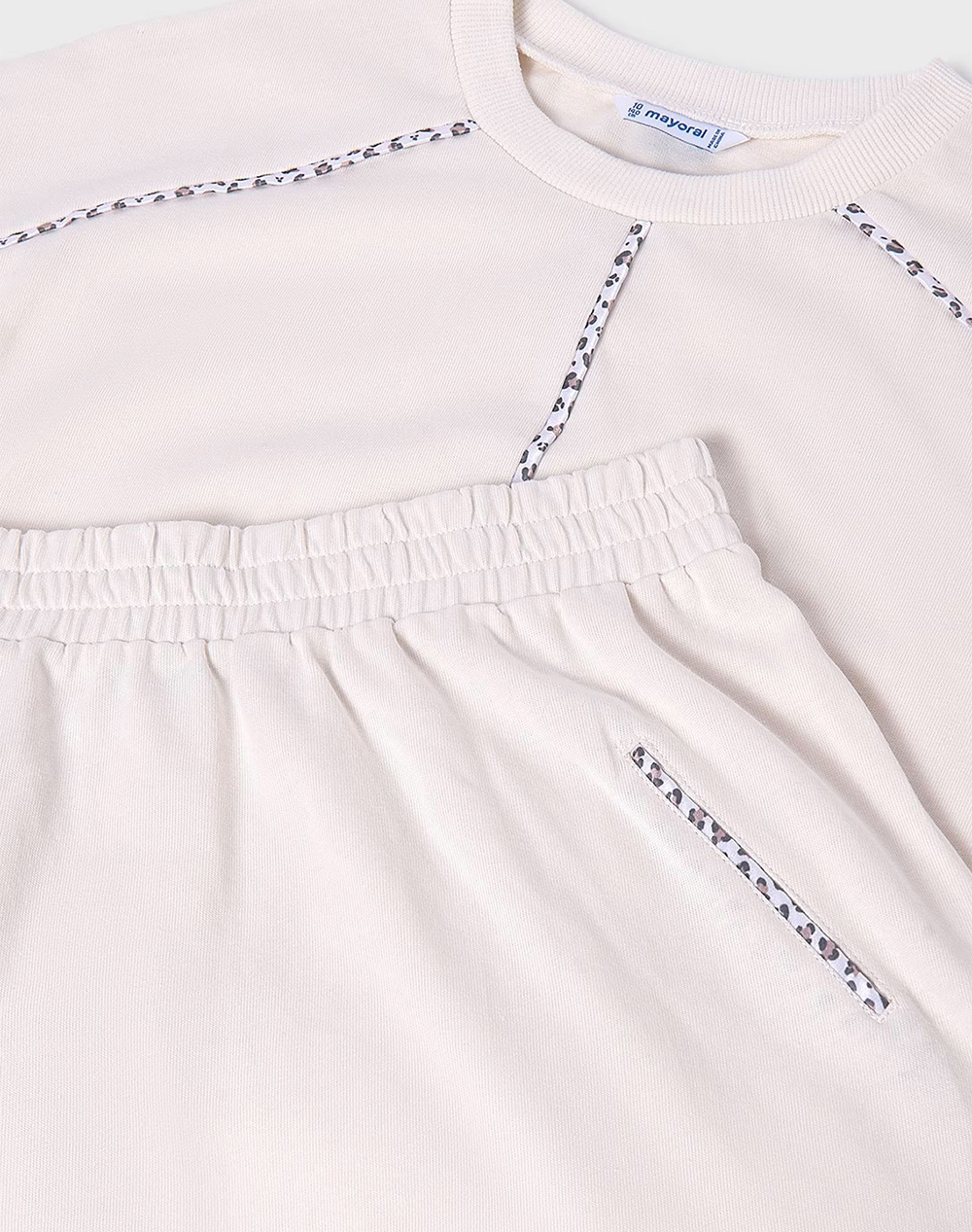 Mayoral Σετ Φούστα Μακο Διακοσμ Ραφες 06919-061 Offwhite παιδικά Κορίτσι ρούχα Politikos Shop Πολιτικός
