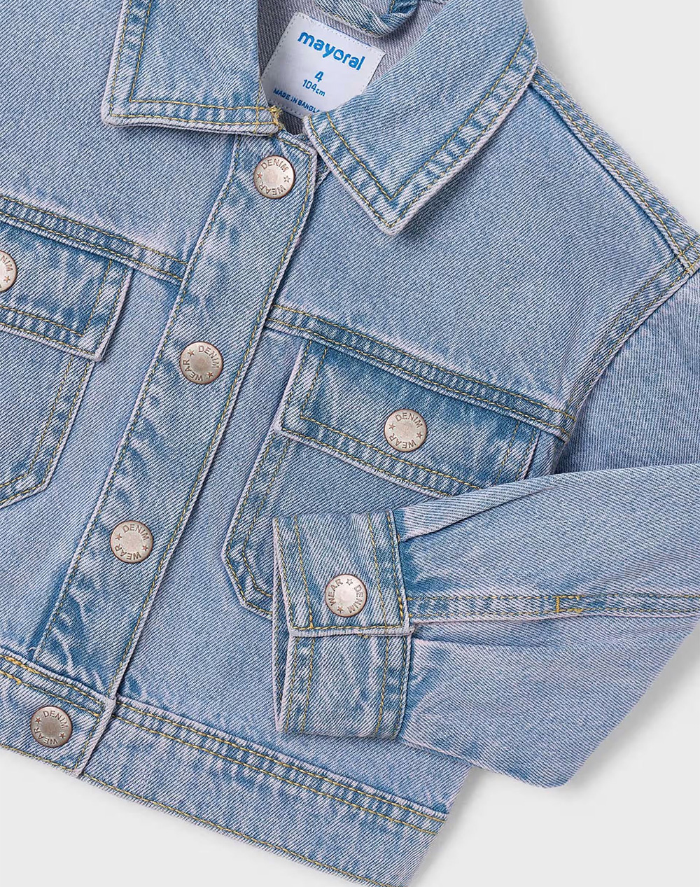 Mayoral Τζακετ Denim 03454-055 Denimblue παιδικά Κορίτσι ρούχα μπουφάν Politikos Shop Πολιτικός