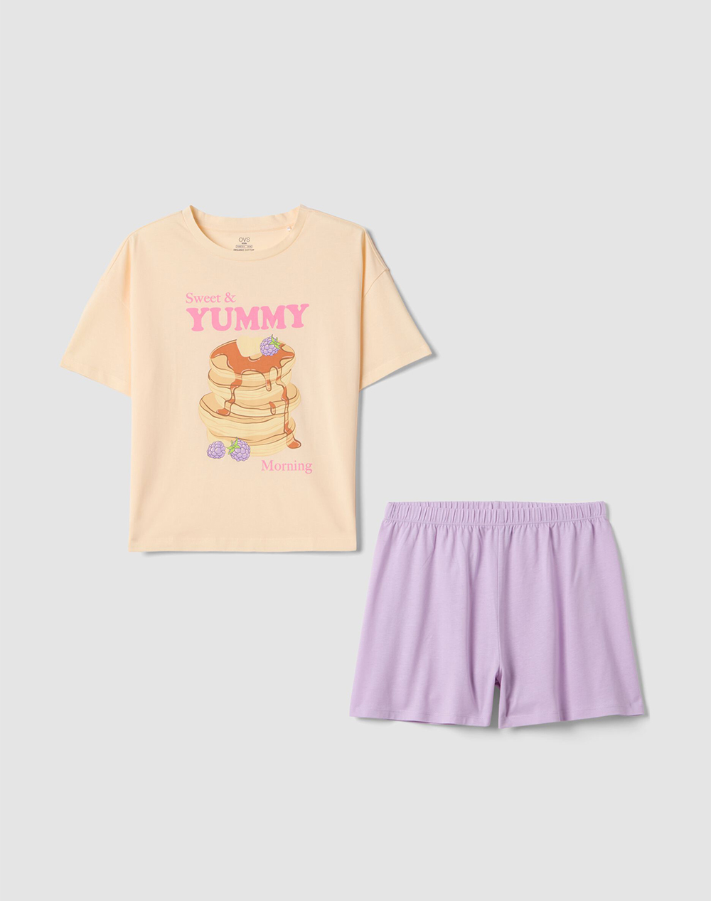 OVS SP PJA SHORT 10-15 2578856-VANILLA CREAM LightPurple