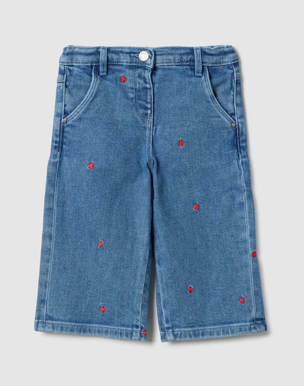 OVS DENIM WIDE LEG W/ HEARTS 2514655-MEDIUM BLUE DenimBlue