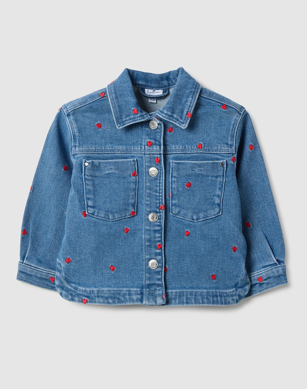 OVS DENIM JACKET W/ HEARTS 2514660-MEDIUM BLUE DenimBlue