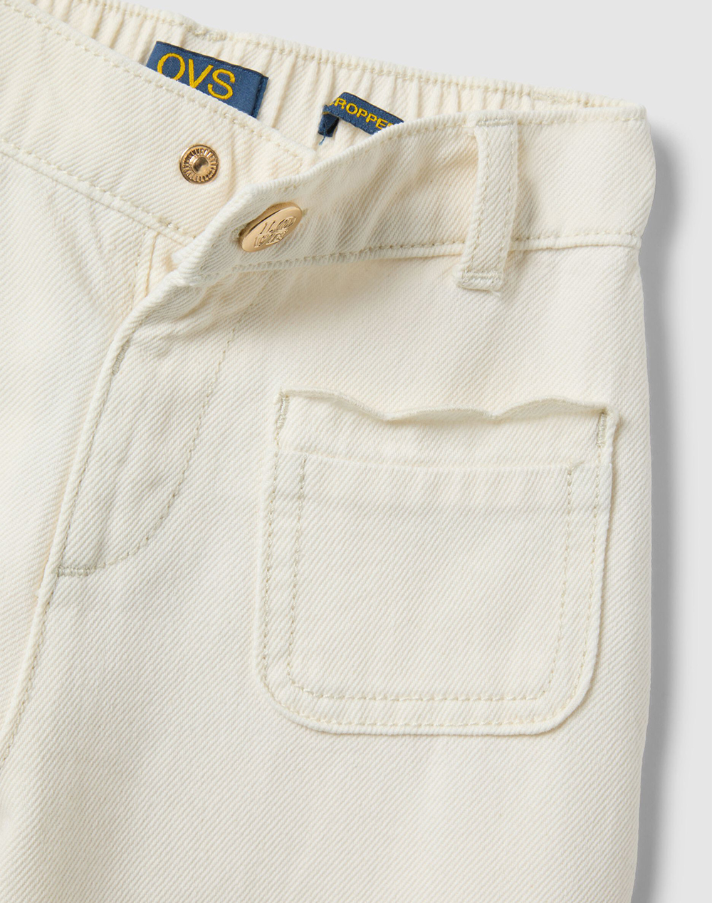 Ovs Drill Pant W Embro 2559551-Vanilla Ice Ecru παιδικά Κορίτσι ρούχα παντελόνι Politikos Shop Πολιτικός