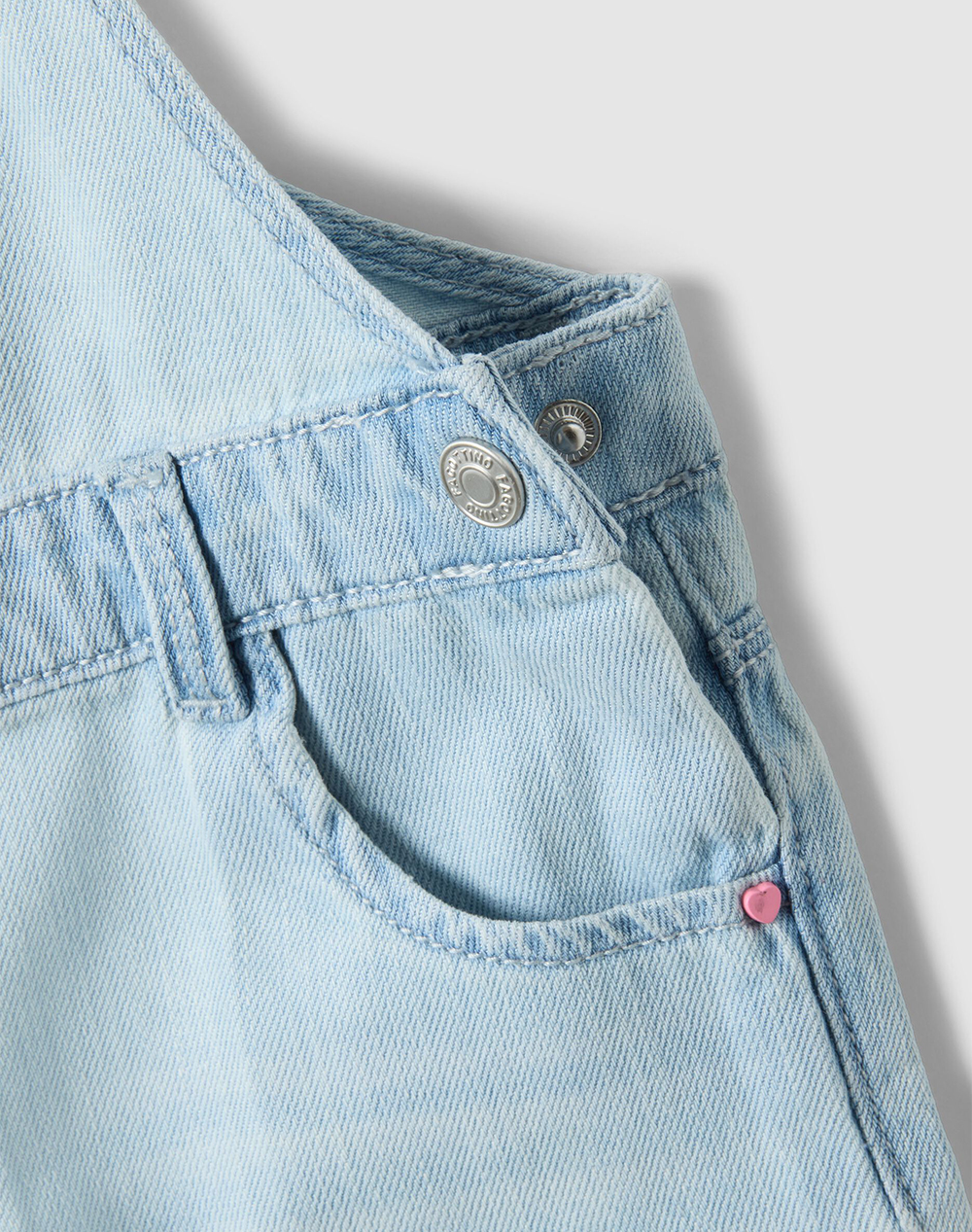 Ovs Dungaree Shaded With Pin 2561638-Medium Blue Denimlightblue παιδικά Κορίτσι ρούχα Βρεφικα Politikos Shop Πολιτικός