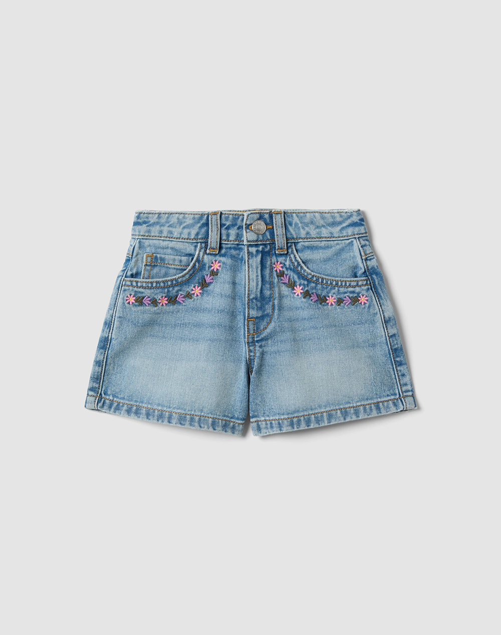 OVS DENIM SHORT W/EMBRO 2657431-LIGHT BLUE DenimLightBlue