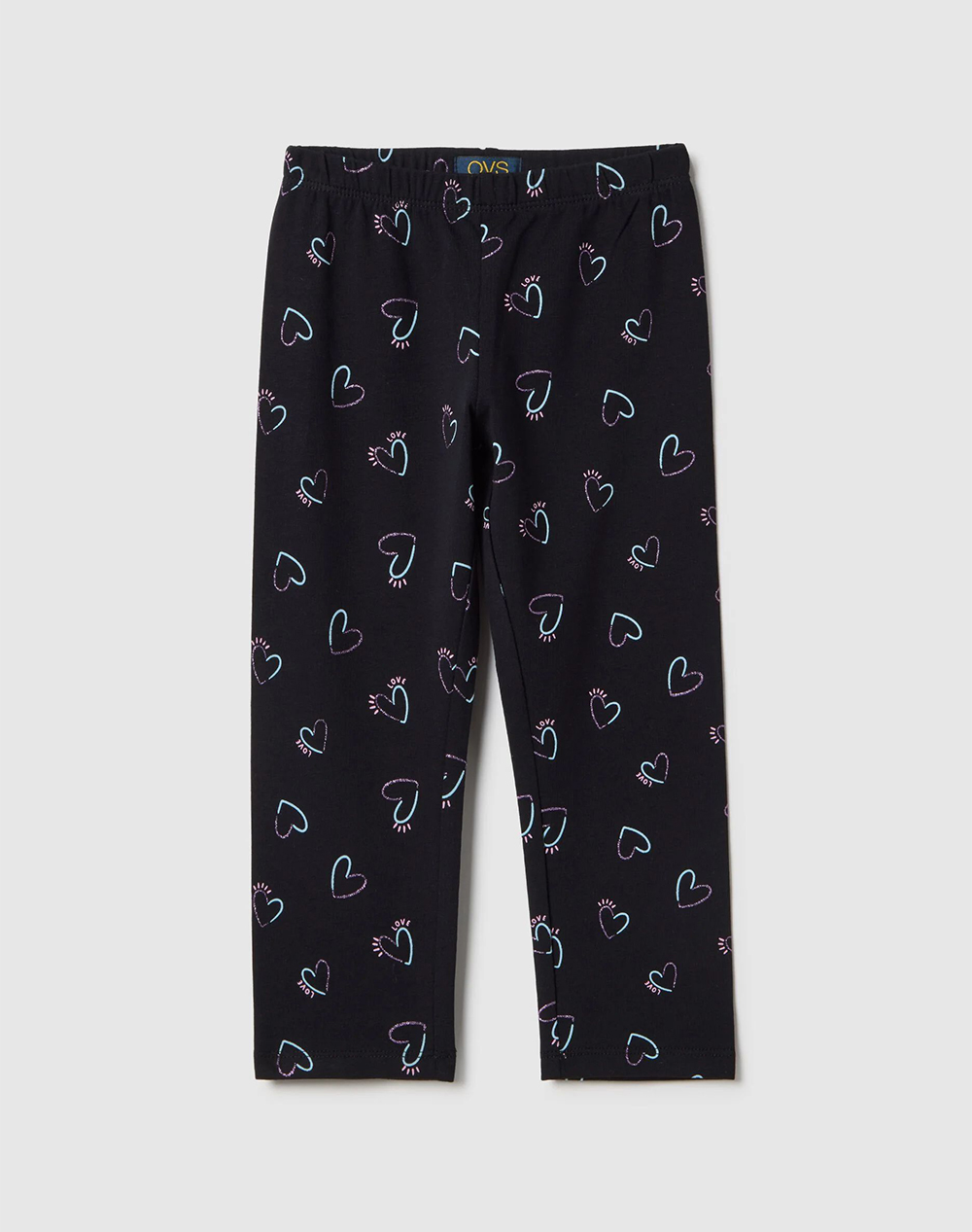 OVS LEGGING 3/4 AOP GLITTER 2575612-BLACK BEAUTY Black