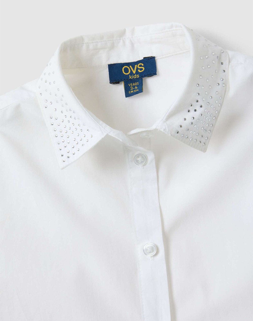 OVS SHIRT W/STRASS 2447022-BRILLIANT WHITE White φωτογραφία