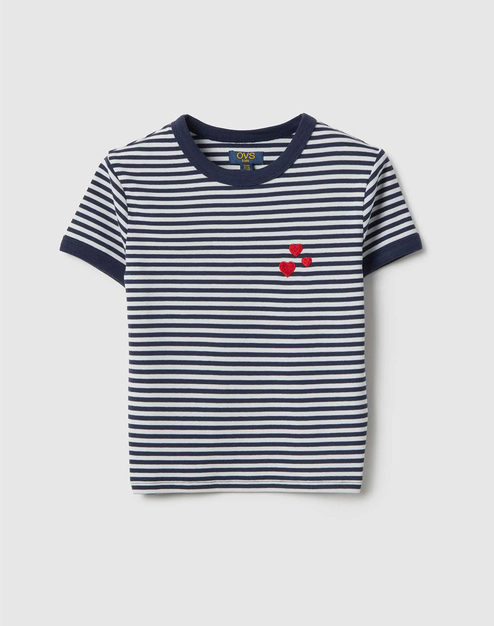 OVS T-SHIRT S/S STRIPES 2552330-WHITE Blue