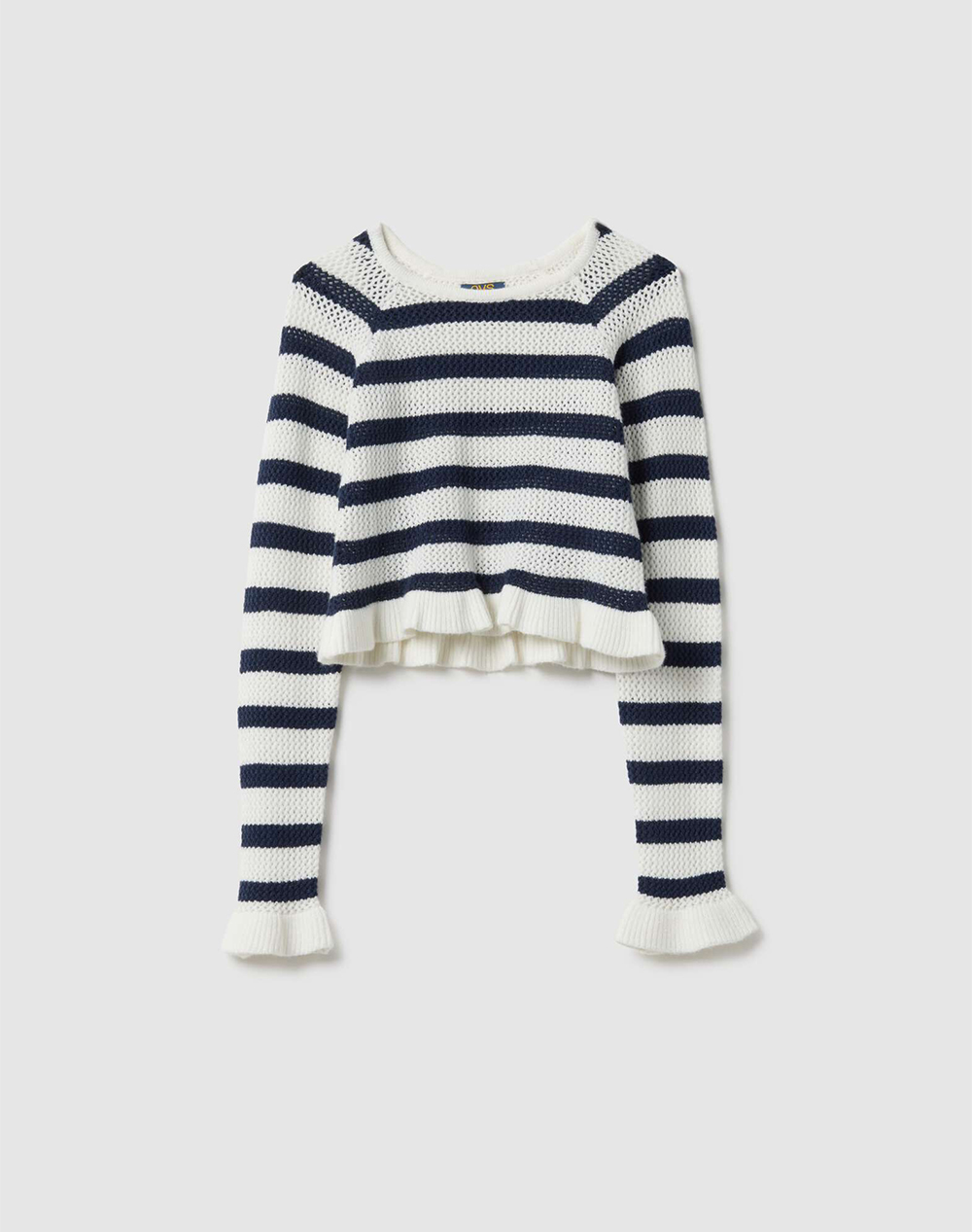 OVS TRICOT STRIPES W/ROUCHE 2553431-BLUE Blue