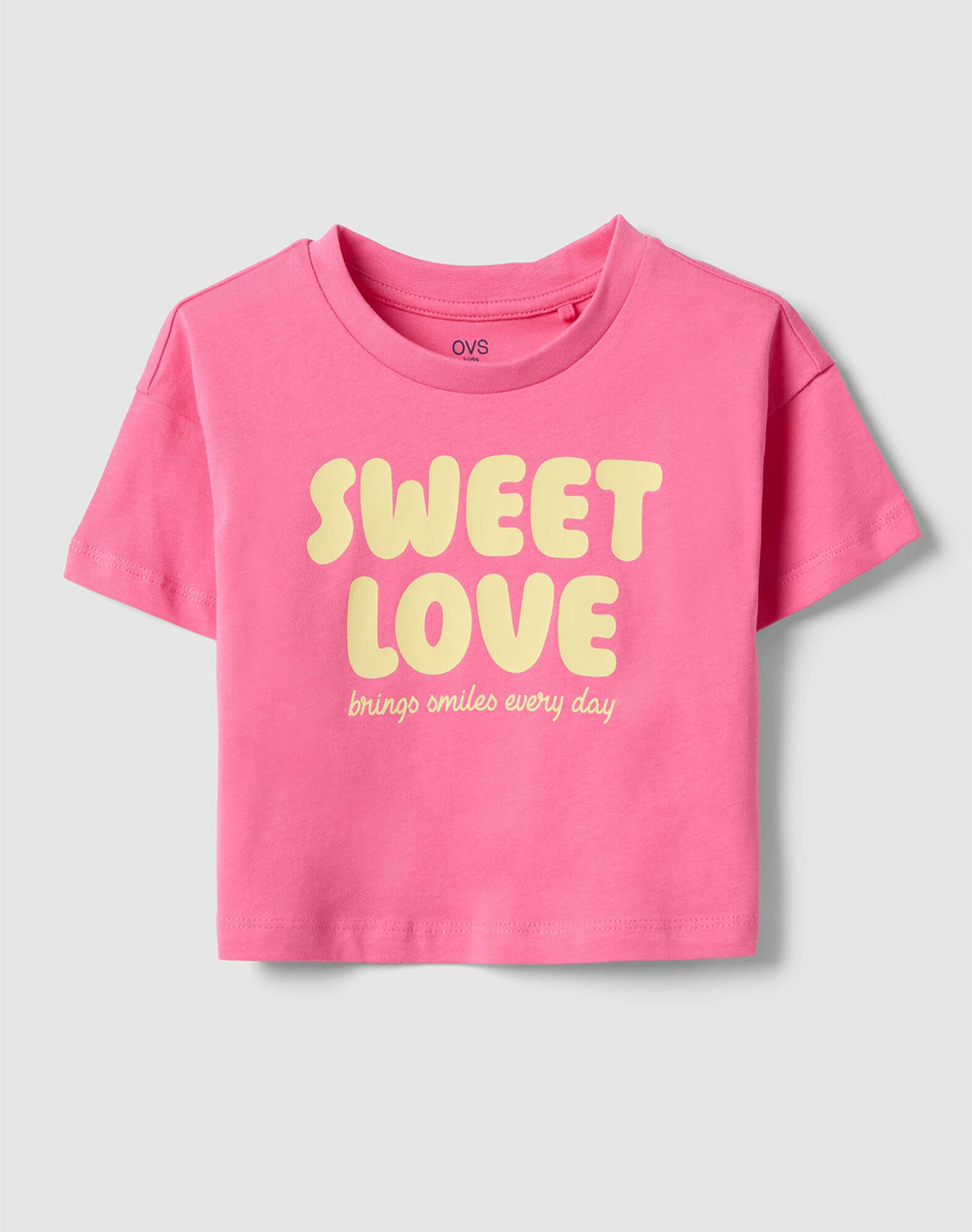 OVS TSH PLACEMENT PRINT 1COL 2575875-PINK POWER Pink