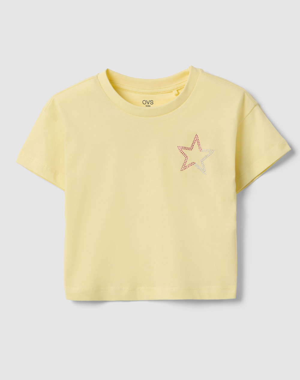 OVS TSH W/STUDS 2579521-FRENCH VANILLA LightYellow