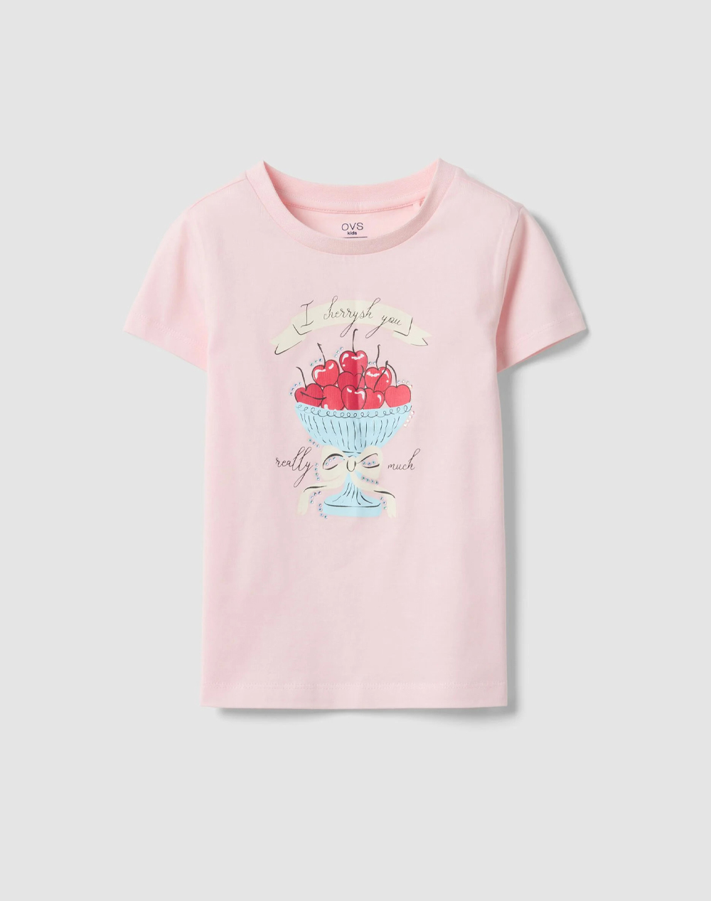 OVS T-SHIRT 4/5 COL + STRASS 2613075-BLUSHING BRIDE LightPink