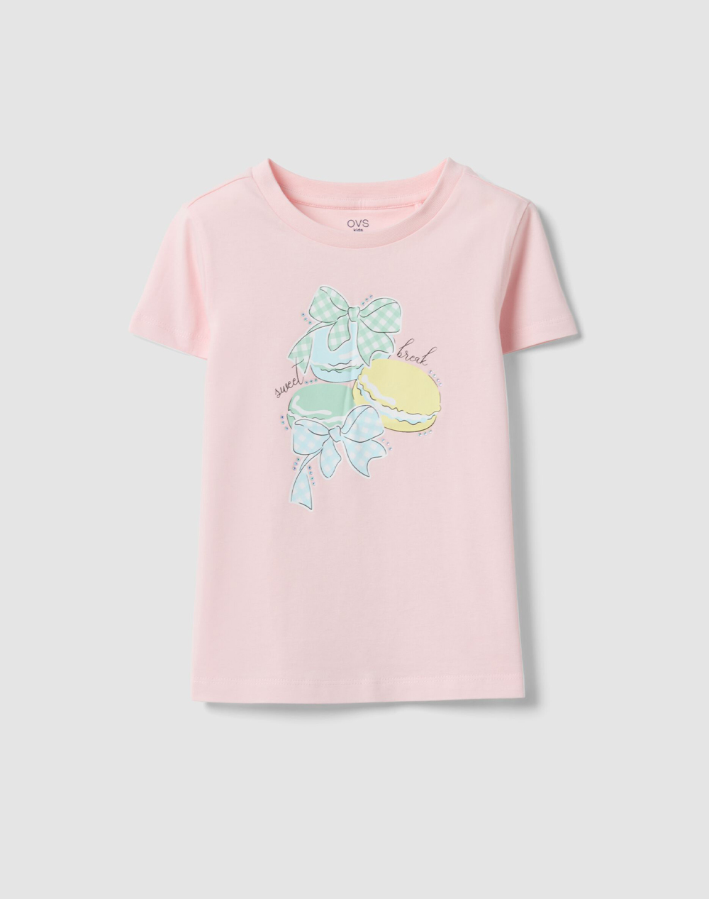 OVS T-SHIRT 4/5 COL + STRASS 2613047-BLUSHING BRIDE Pink