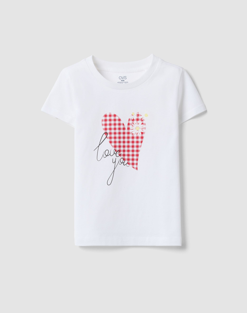 OVS T-SHIRT 4/5COL+ GLITTER 2613103-BRILLIANT WHITE White
