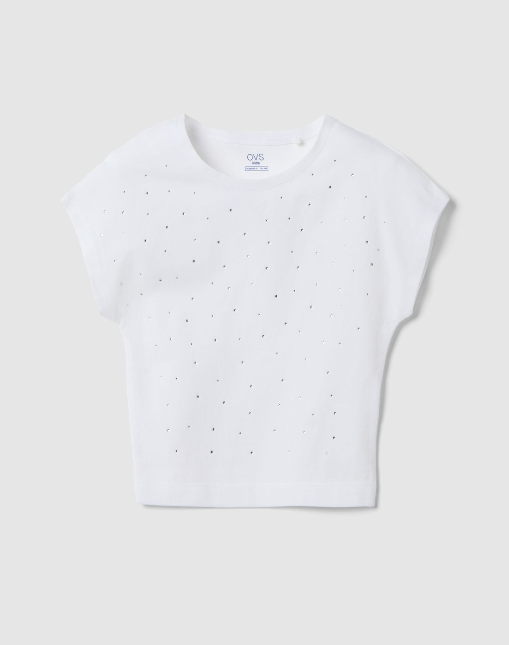 OVS T-SHIRT W/STRASS 2605693-BRILLIANT WHITE White