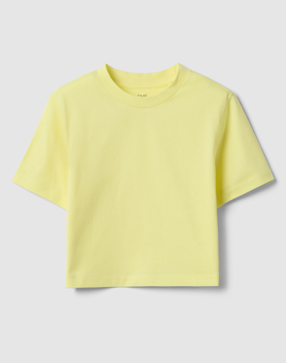 OVS TSH CROP SOLID MOD.Y 2615204-ELFIN YELLOW LightYellow