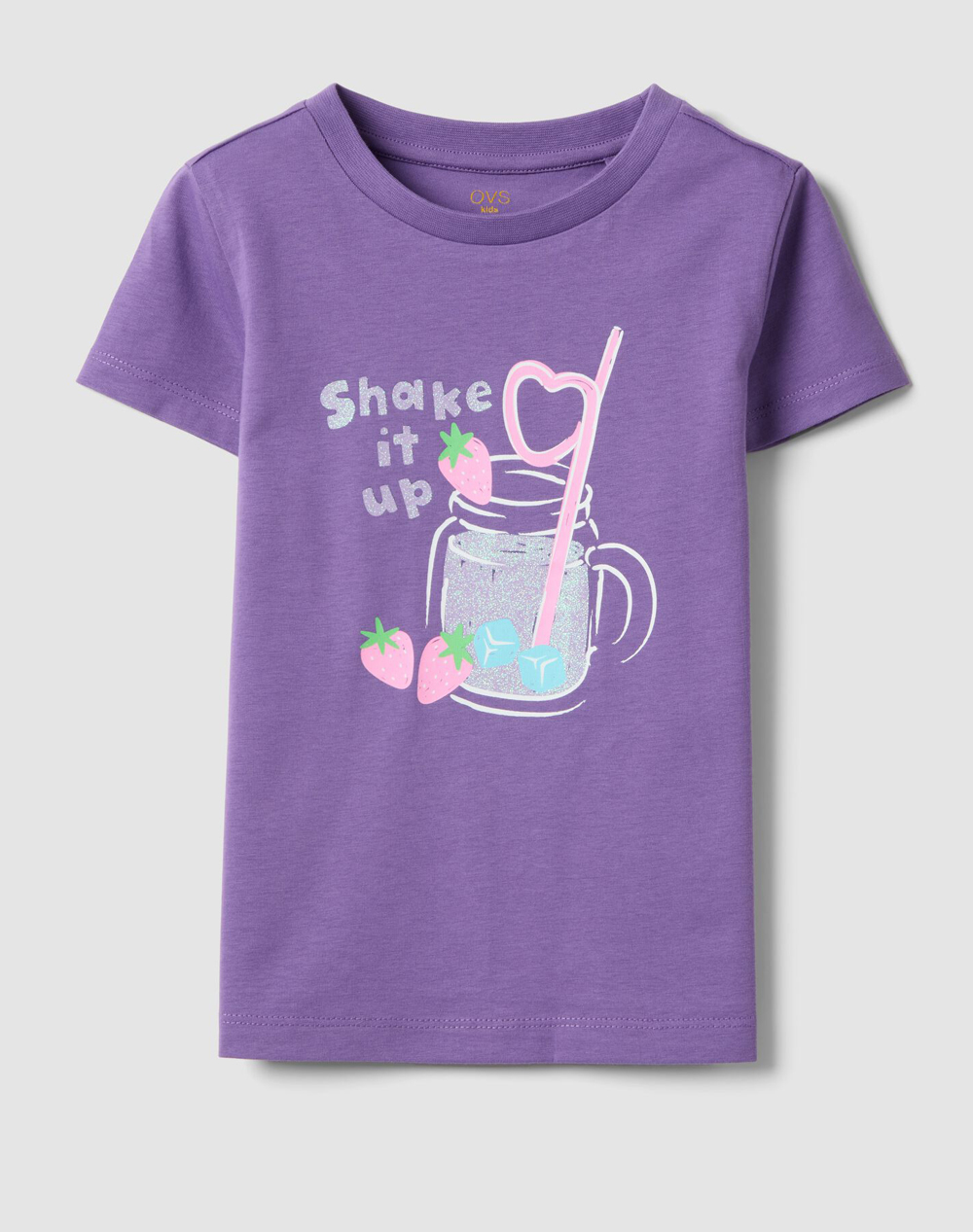 OVS T-SHIRT 4/5COL+ GLITTER 2655114-PURPLE HEART Purple