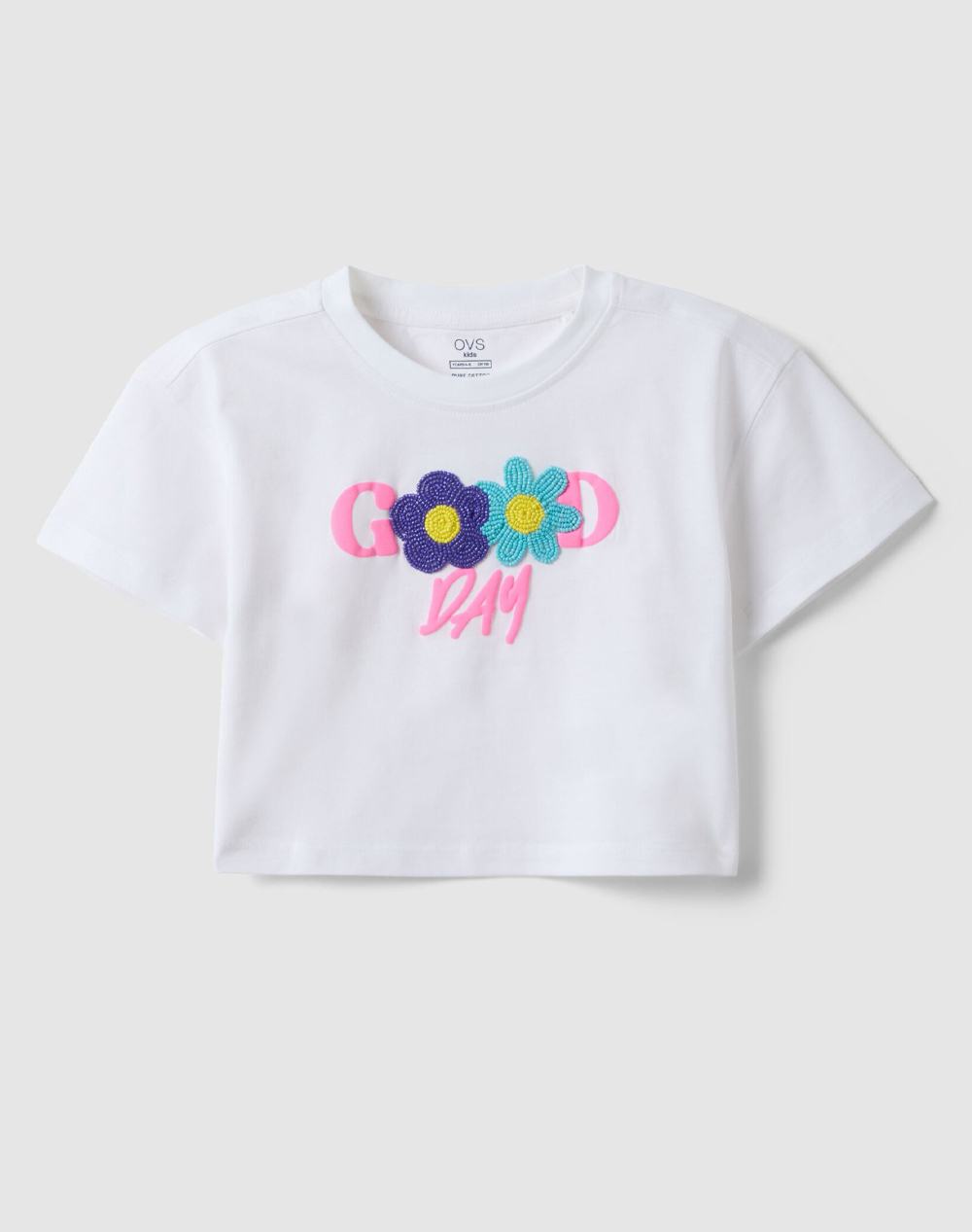 OVS T-SHIRT SS W/APPL 2654997-BRILLIANT WHITE White