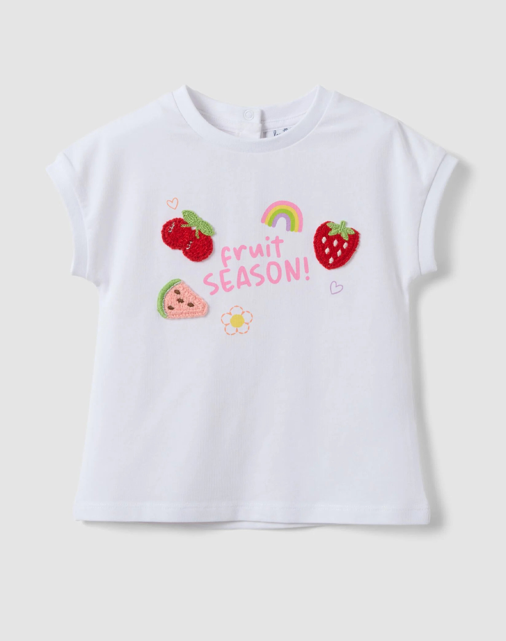 OVS FRUIT & FLOWER APPLIQUE 2649453-BRILLIANT WHITE White
