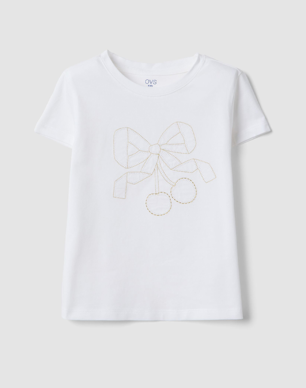 OVS T-SHIRT WITH EMBRO 2603990-BRILLIANT WHITE White