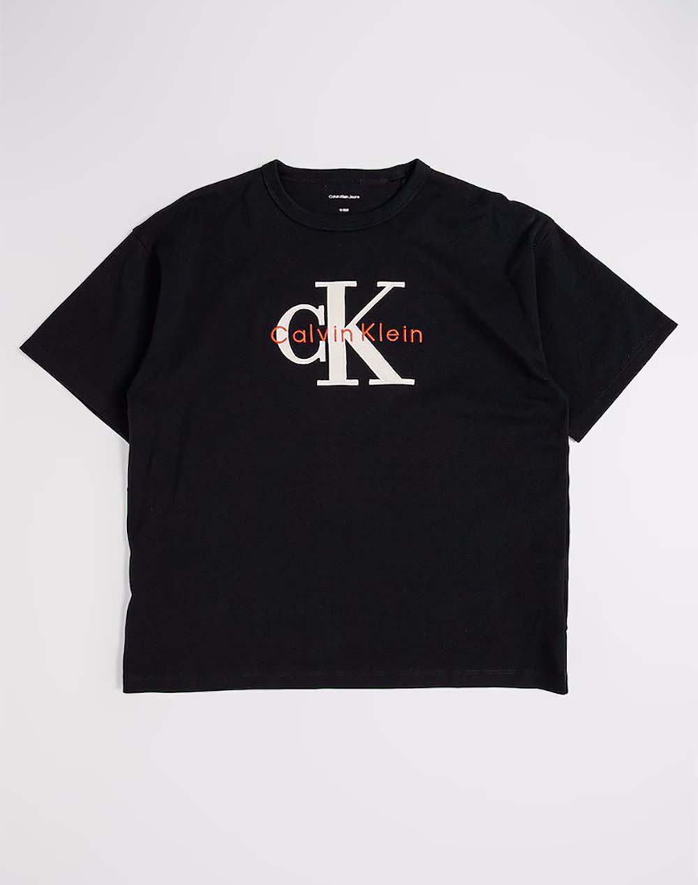 CALVIN KLEIN JEANS MESH APPLIQUE SS T-SHIRT LVCKSJA03B-8Y-16Y-BEH Black