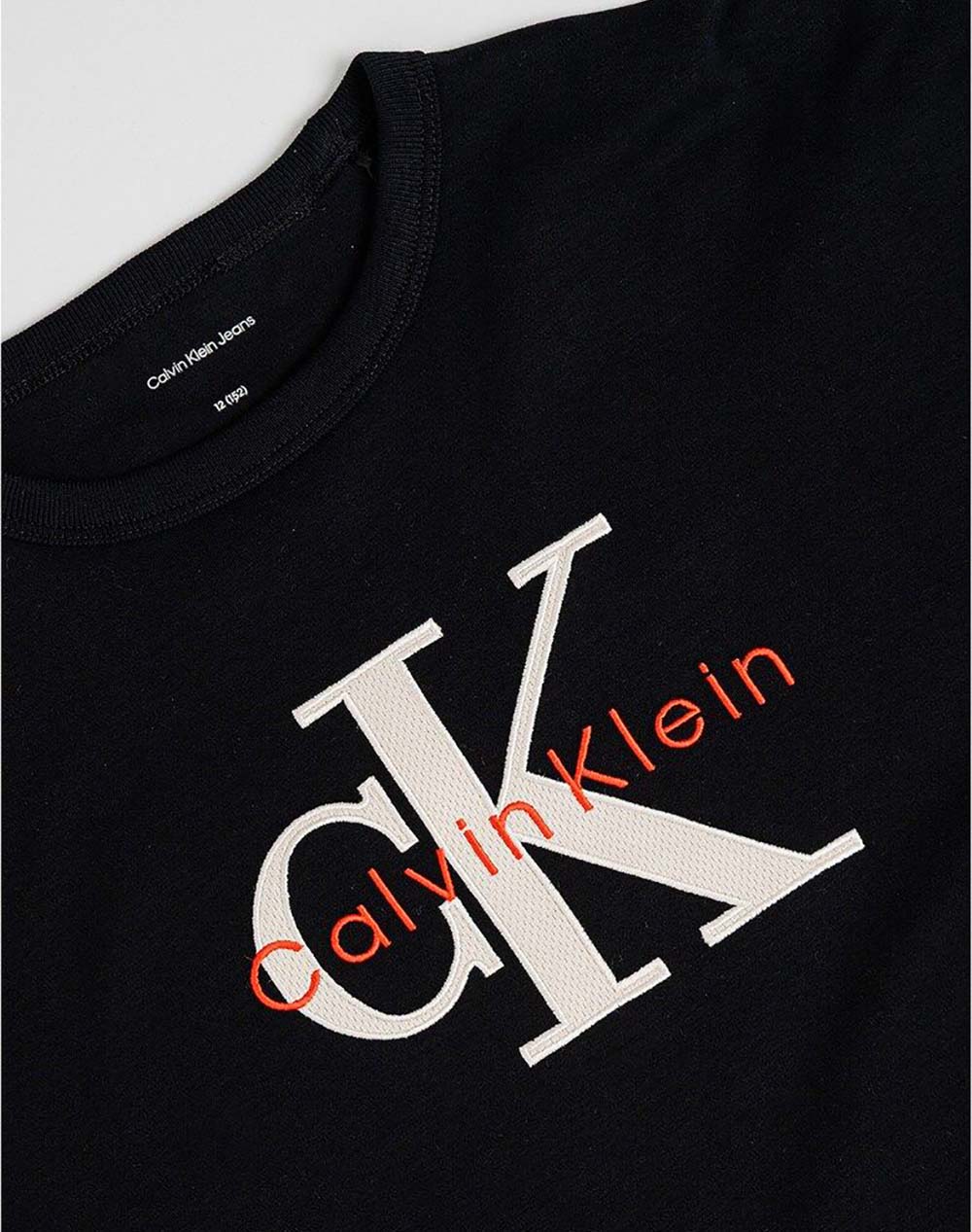 Calvin Klein Jeans Mesh Applique Ss T-Shirt Lvcksja03B-8Y-16Y-Beh Black παιδικά Αγόρι ρούχα μπλούζες Politikos Shop Πολιτικός