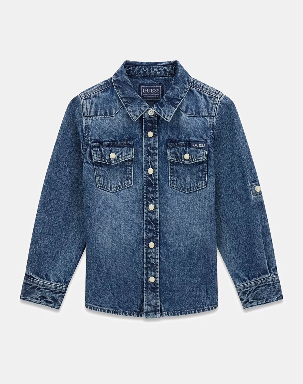GUESS KIDS DENIM ADJ. LS SHIRT ΠΟΥΚΑΜΙΣΟ ΠΑΙΔΙΚΟ BOY N6RH00D4EU0-BEBH DenimBlue