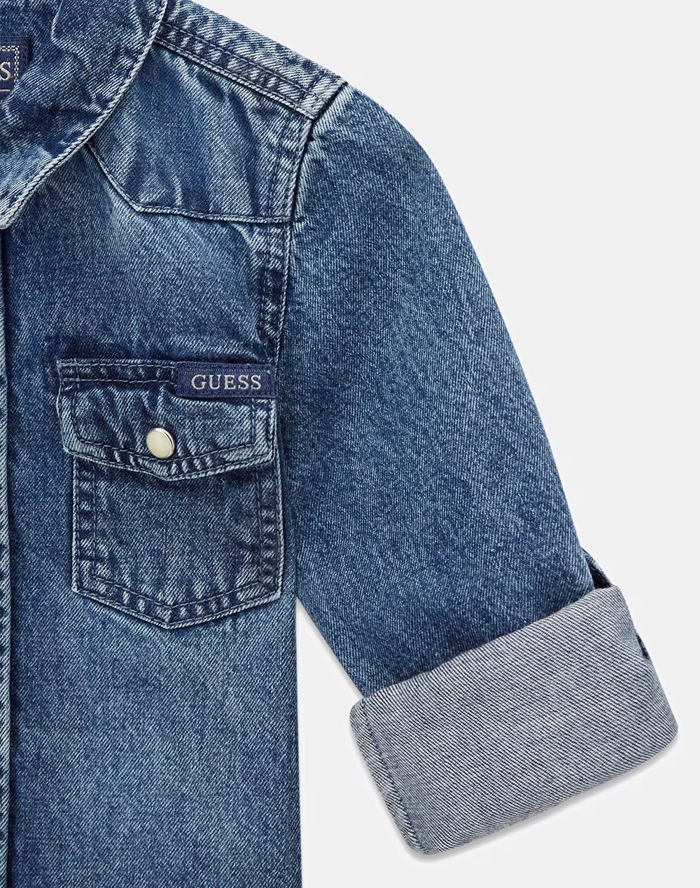 Guess Kids Denim Adj Ls Shirt Πουκαμισο Παιδικό Boy N6Rh00D4Eu0-Bebh Denimblue παιδικά Αγόρι ρούχα πουκάμισα Politikos Shop Πολιτικός