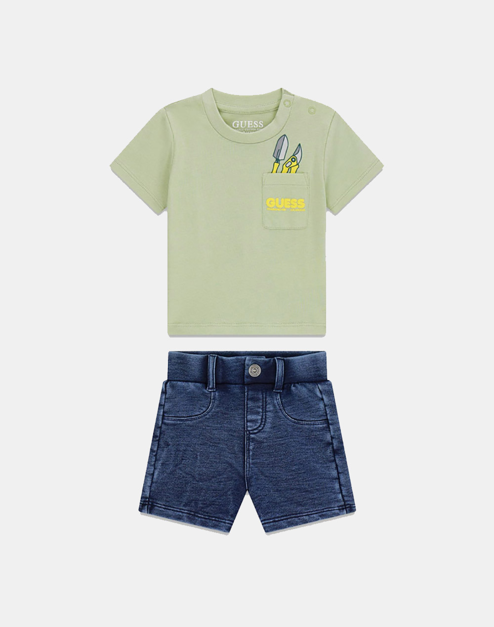 GUESS SET SS T-SHIRT+KNITDENIM SHORT ΣΕΤ ΠΑΙΔΙΚΟ BOY I6RG16K8HM4-G8CR LightGreen