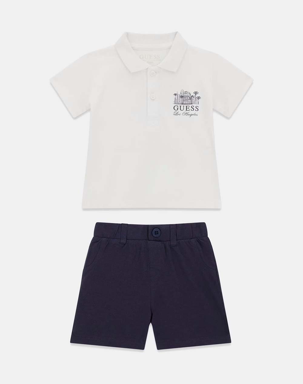 GUESS SET SS PIQUET POLO+SHORTS ΣΕΤ ΠΑΙΔΙΚΟ BOY I6GG03KADZ4-G011 White