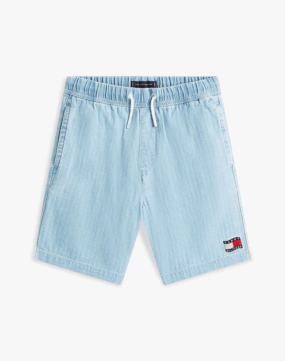TOMMY HILFIGER WAVY FLAG HERRINGBONE SHORT KB0KB10248-8Y-16Y-1A4 DenimLightBlue