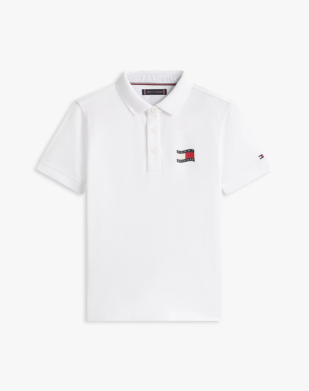 TOMMY HILFIGER WAVY FLAG POLO ITHICA PLACKET SS KB0KB10227-8Y-16Y-YBR White