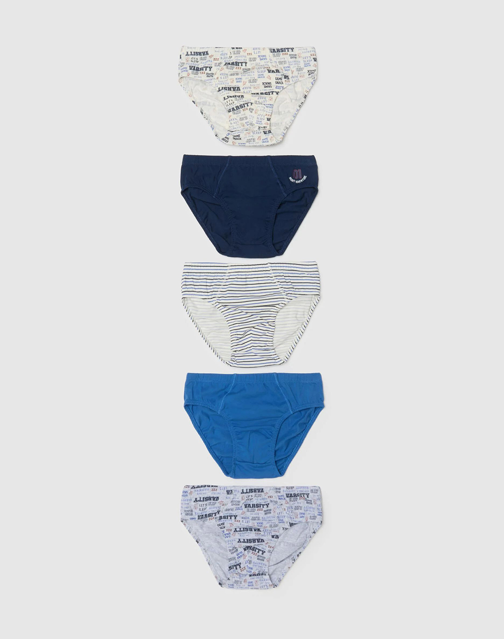 OVS PK 5 BRIEFS 10/15 2556209-BLUE/WHITE Multi