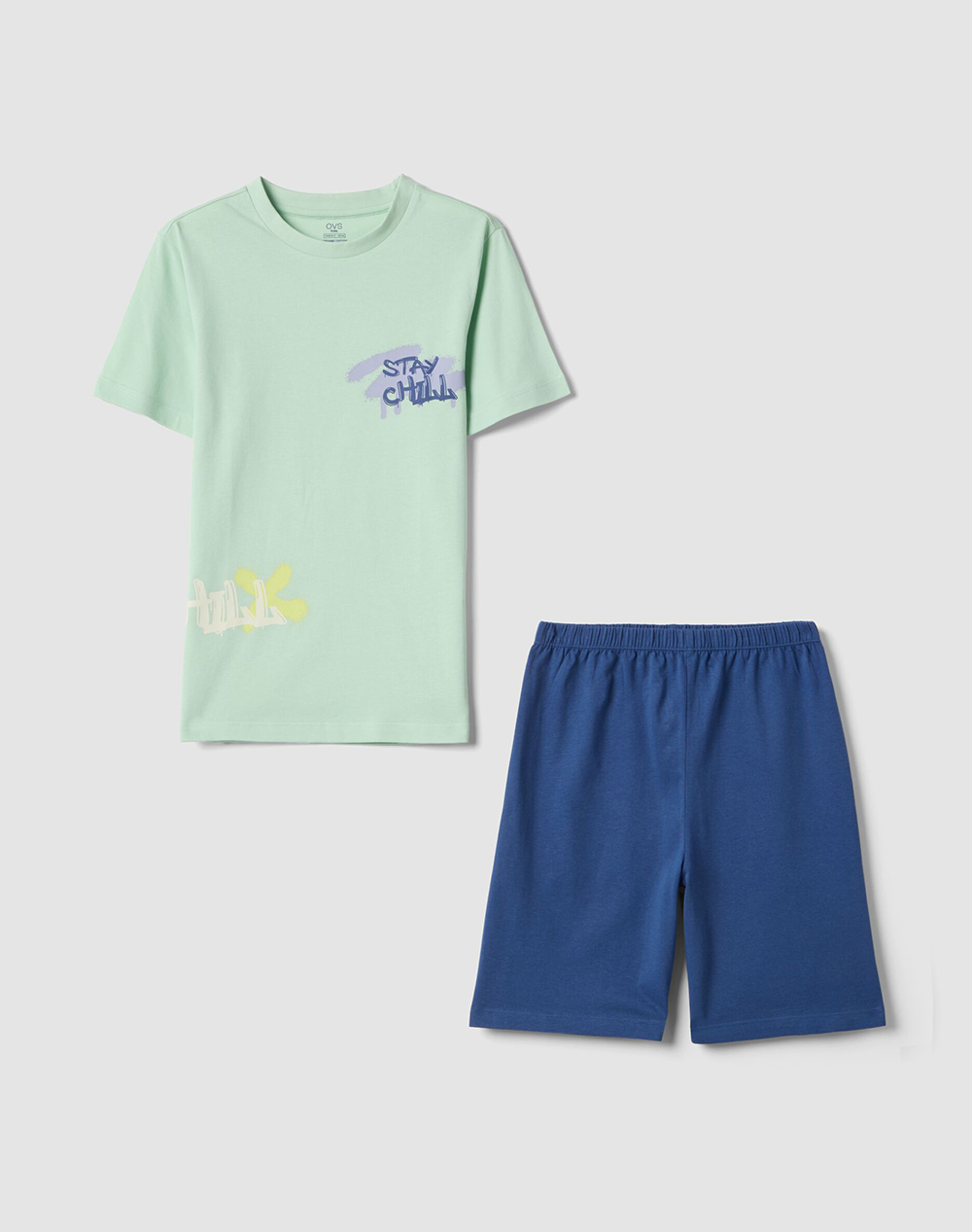 OVS OVS SP PJA SHORT 10-15 2619161-GREEN/BLUE MintGreen