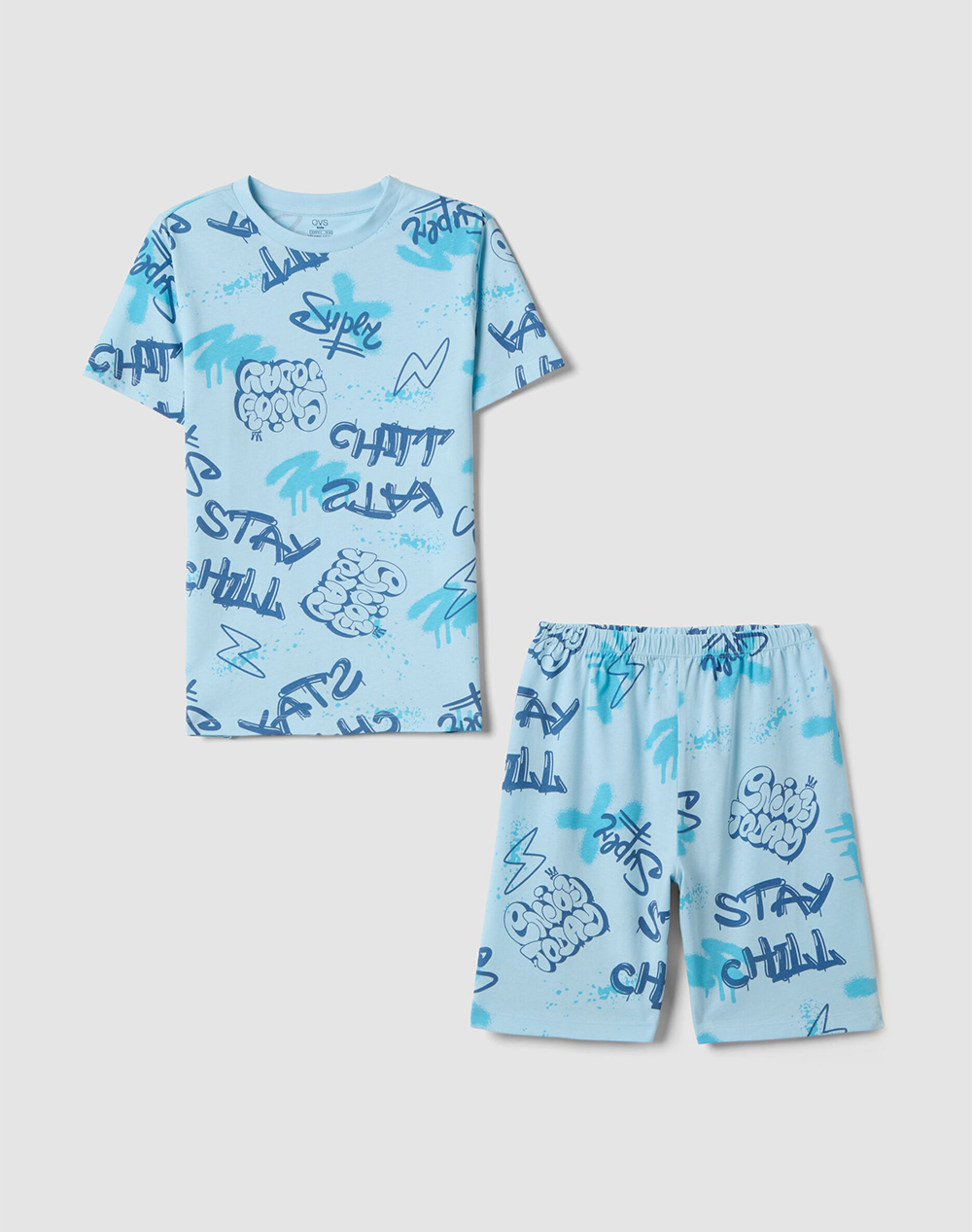 OVS OVS SP PJA SHORT 10-15 2619151-SUMMER SONG LightBlue