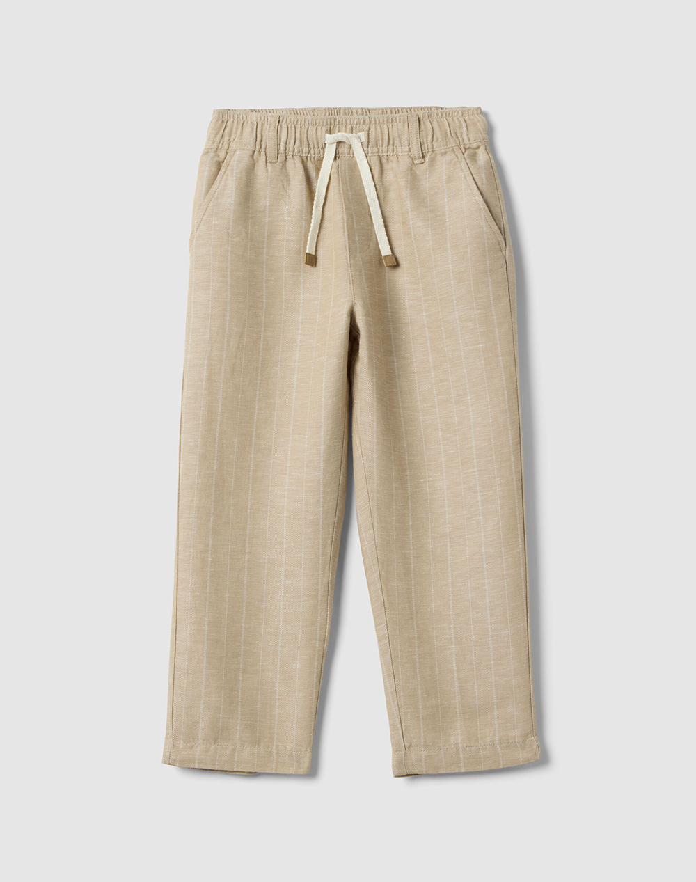 OVS COTTON LINEN TROUSERS 2573903-SANDSHELL Biege