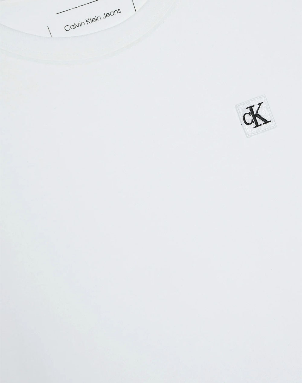 Calvin Klein Monogram Mini Badge T-Shirt Iu0Iu00543-8Y-16Y-Yaf White παιδικά Αγόρι ρούχα μπλούζες Politikos Shop Πολιτικός