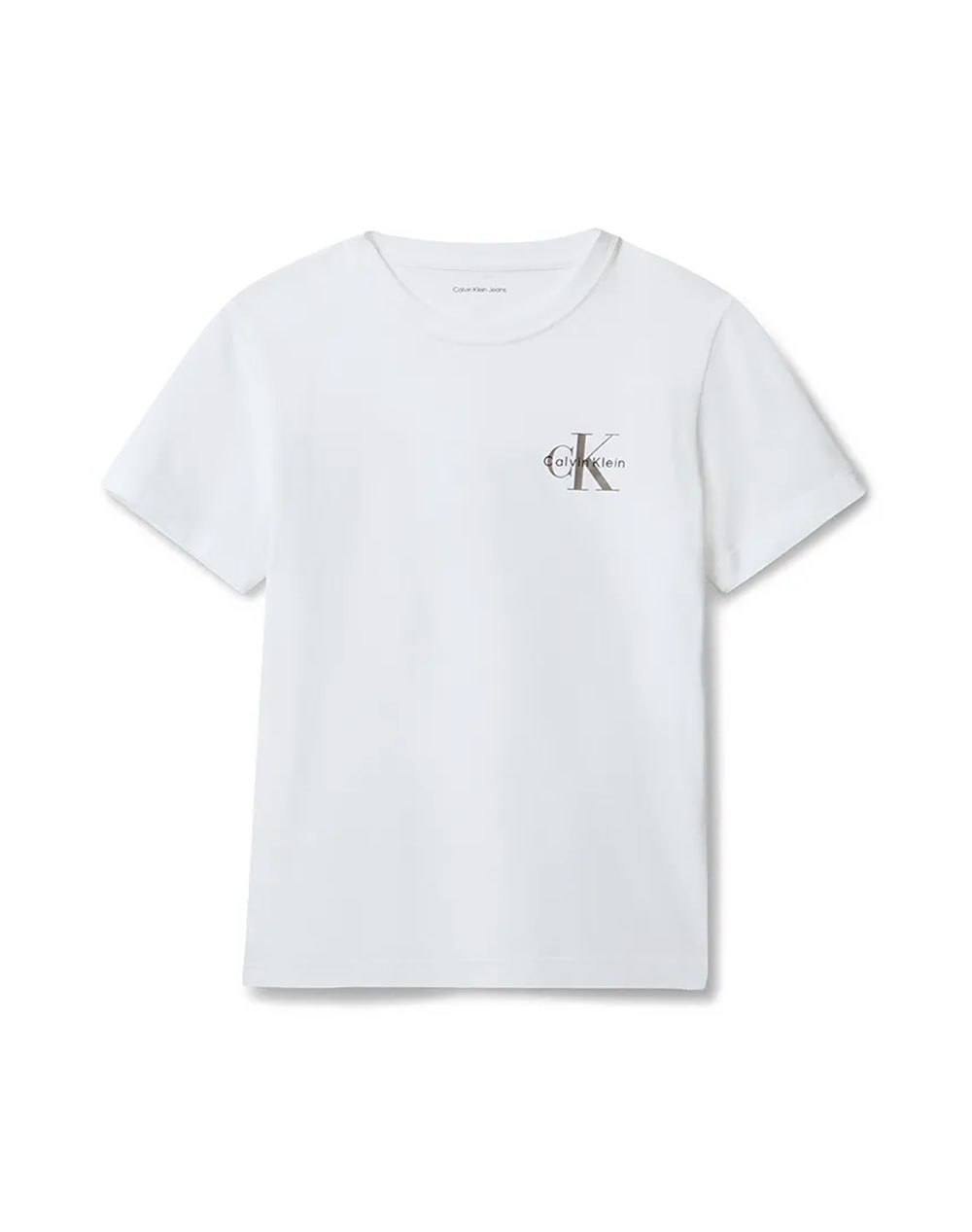 CALVIN KLEIN JEANS CHEST MONOLOGO SS T-SHIRT IU0IU00719-8Y-16Y-YAF White