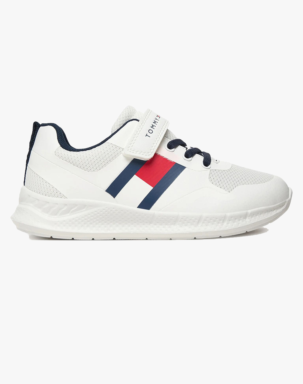 TOMMY HILFIGER FLAG LOW CUT LACE-UP/VELCRO SNEAKER T1X9-34369-1843-19-29-100 White