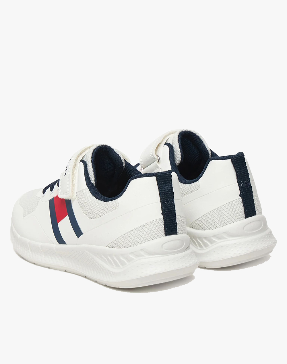 Tommy Hilfiger Flag Low Cut Lace-Up Velcro Sneaker T1X9-34369-1843-30-34-100 White παιδικά Κορίτσι παπούτσια Sneakers Politikos Shop Πολιτικός