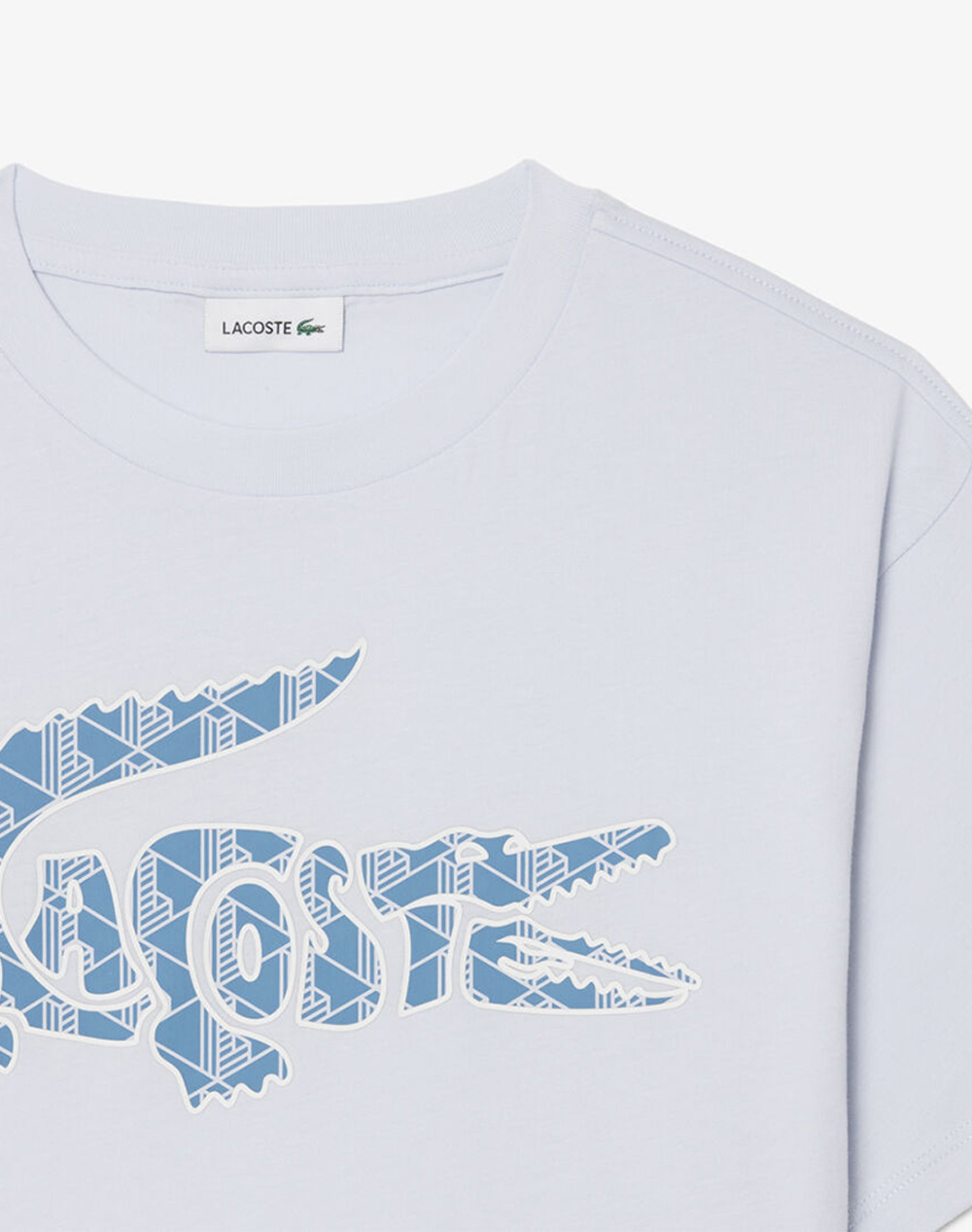 Lacoste Μπλούζα Κμ Ss Monogram Tee 3Tj0991-J2G Lightblue παιδικά Αγόρι ρούχα μπλούζες Politikos Shop Πολιτικός