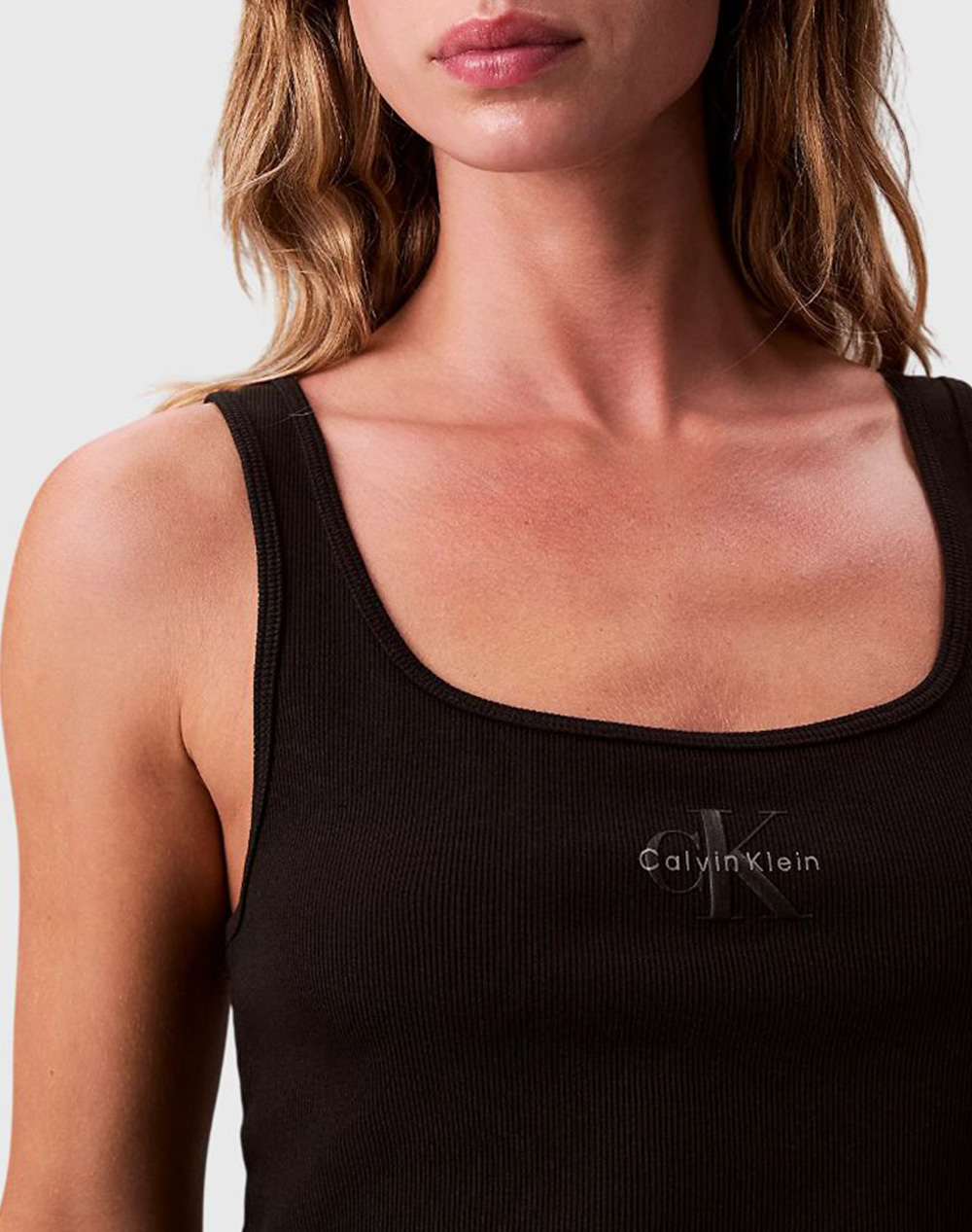 Calvin Klein Jeans Monogram Scoop Nk Rib Tank Top Lv047A804G-Ub1 Black Γυναικεία ρούχα μπλούζες Τοπ Κορμακια Politikos Shop Πολιτικός