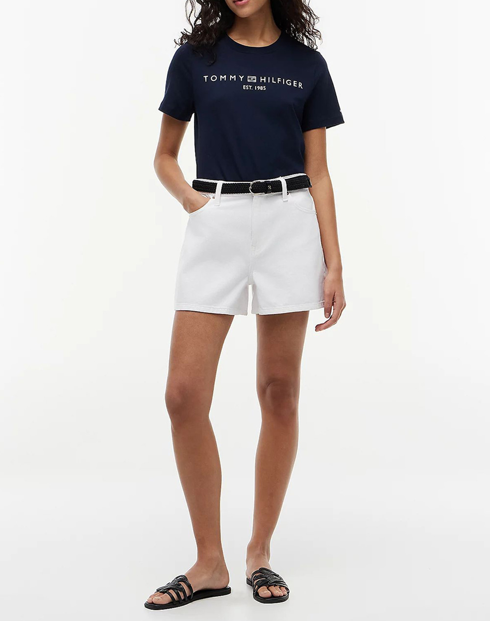 Tommy Hilfiger Reg Corp Logo C-Nk Ss Ww0Ww40276-C1G Darkblue Γυναικεία ρούχα μπλούζες Τ-Shirt Politikos Shop Πολιτικός